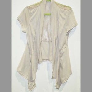 Tan Lace Back Shawl/Light Jacket